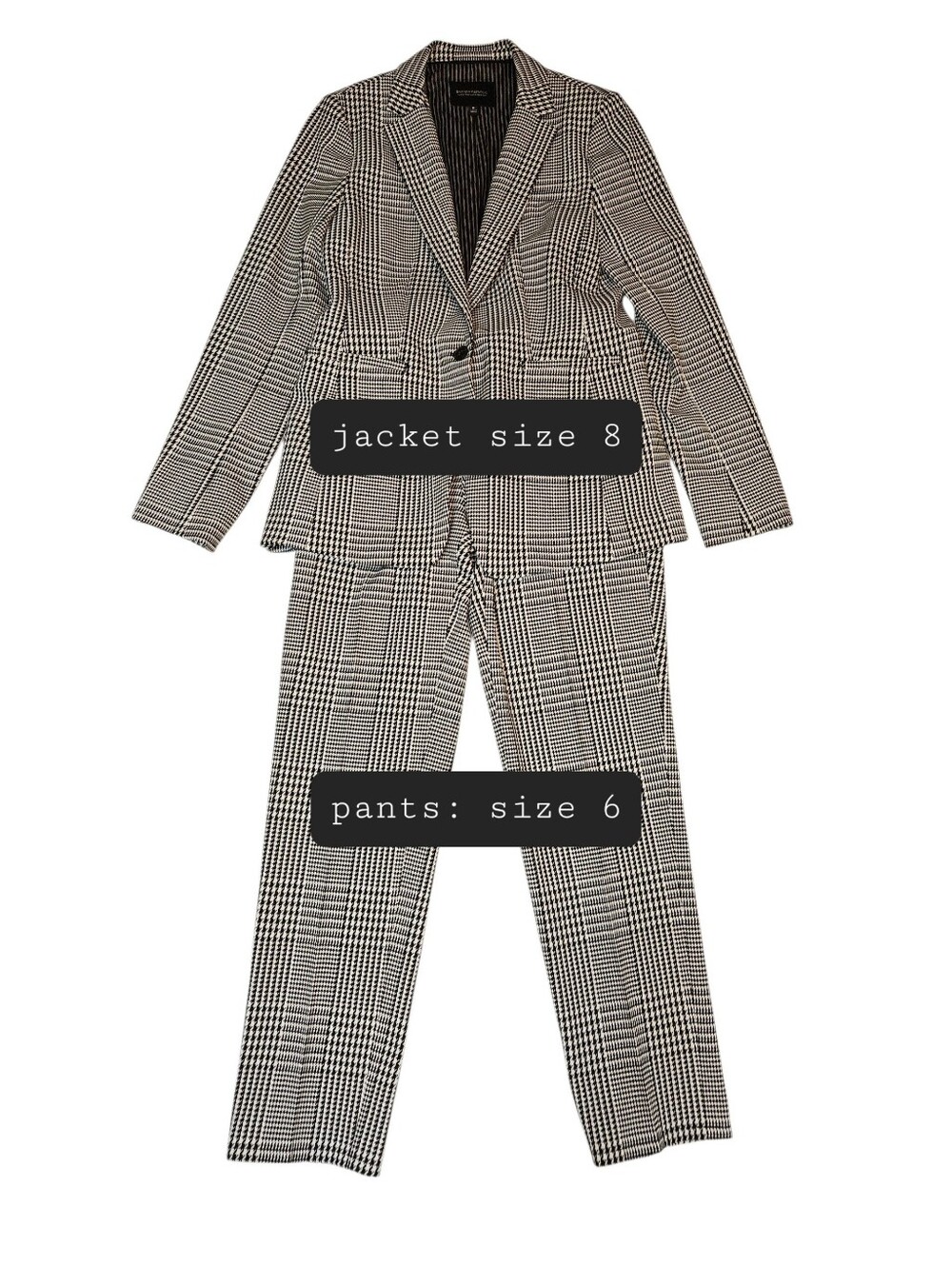 Banana Republic Houndstooth Pants Suit Set Size 8 And 6 - Picture 2 of 14
